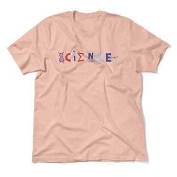 Science Lettering Men/Unisex T-Shirt in Heather Peach color